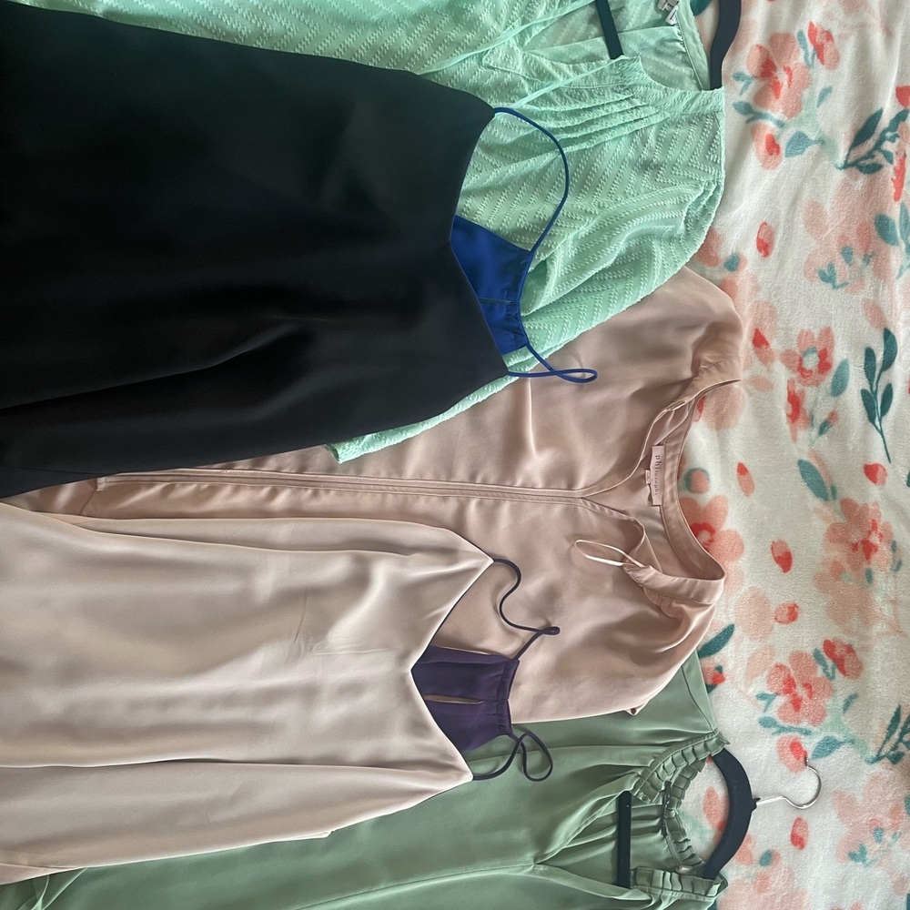 Express Women's Tops in Black, Blue, Green, and Cream